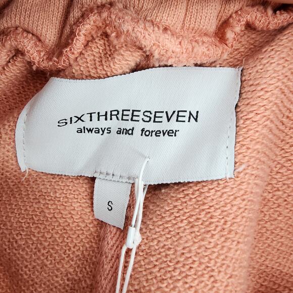 Revolve Sixthreeseven High Rise Cotton The Sweat Short in Salmon Size Small - Picture 4 of 5